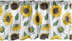 Ambesonne Sunflower Window Valance, Agricultural Pattern Botanical Inspiration Hand-Drawn Flowers, Curtain Valance for Kitchen Bedroom Decor with Rod Pocket, 42" x 18", Reseda Green Dark Brown