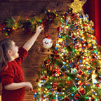 KOUQIYA Battery Operated Christmas Lights, 2 Set of 17ft 50 LED Mini String Light with Auto-Timer 8 Modes Waterproof Tree Lights (Multicolor, 50 LEDs x 2 Pack)