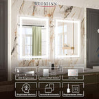 Keonjinn LED Mirror 24 x 32 Inch, Lighted Bathroom Vanity Mirror for Wall, Fronlit Only, HD Tempered Glass, UL-Listed LED Driver, Anti-Fog, Dimmale 6000K, Easy Installation(Horizontal/Vertical)