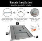 Ultralux 2x2 ft Surface Mount Ceiling Light Panel – Slim, Edge Lit, Flush Mount Flat Panel for Kitchen, Home & Office - TRIAC Dimmable, 3CCT Adjustable Color Temperature (Matte White, 1 Pack)