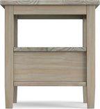 SIMPLIHOME Warm Shaker SOLID WOOD 20 inch Wide Rectangle Transitional End Side Table in Distressed Grey for the Living Room and Bedroom
