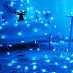CESOF Christmas Lights, 20 Ft 40 LED Blue Snowflake String Lights Battery Operated Fairy Lights Hanging Lights for Bedroom Patio Room Party Home Xmas Decor Indoor Outdoor Christmas Tree Decoration