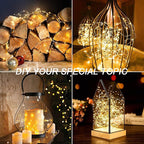 MUMUXI 48 Pack Fairy Lights Battery Operated, 7.2ft 20 Micro LED Mini Waterproof String Lights Silver Wire Firefly Starry Lights for DIY Wedding Party Mason Jars Crafts Christmas Decoration Warm White