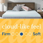 Sealy TrueForm 2" Medium-Firm Gel-Infused Memory Foam Mattress Topper, Cloud-Like Adaptive Mattress Topper for Body Support, Queen Blue