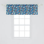 Ambesonne Spaceship Window Valance, Hand-Drawn Cartoon Spaceships Planets and Stars Outer Space Exploration Theme, Curtain Valance for Kitchen Bedroom Decor with Rod Pocket, 54" X 18", Violet Blue
