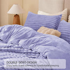 BEDELITE Fleece King Comforter Set -Super Soft & Warm Fluffy Lavender Bedding, Luxury Fuzzy Heavy Bed Set for Winter with 2 Pillow Cases