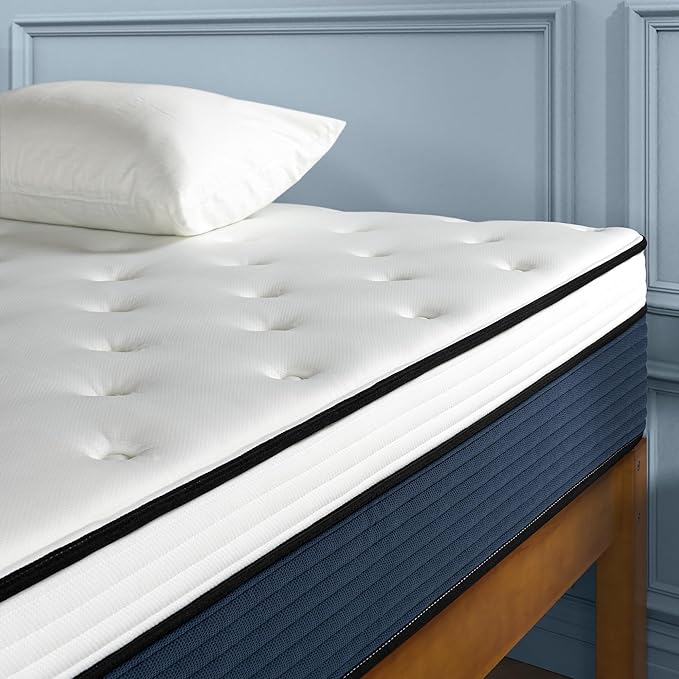ZINUS 14 Inch Cooling Comfort Support Hybrid Mattress [New Version], California King, Fiberglass Free, Medium Plush, Cooling Motion Isolation, Certified Safe Foams & Fabric, Mattress in A Box