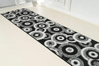 Custom Length Cut to Size Modern Farmhouse Carpet Runner Rug for Hallways, Non Slip Rubber Backed, 31 inch Wide X Customized Length, Geo Black, 31 inch X 9 feet
