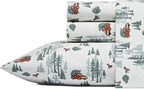 Eddie Bauer - Full Sheets, Cotton Flannel Bedding Set, Brushed For Extra Softness, Cozy Home Decor (Tree Farm, Full)