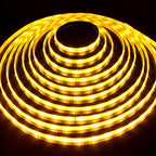 iNextStation 12V LED Light Strip IP65 Waterproof Yellow LED Strip Lights 16.4ft/5m Cuttable 300 SMD 2835 LED Tape Flexible Led Lights for Bedroom Outdoor Indoor Decor (Power Adapter not Included)