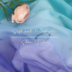 NICETOWN Lilac and Turquoise Ombre Voile Sheer Window Scarf, Wedding Decorations for Reception Decorative Bed Canopy for Gilrs Room/Kids Room, 2 Panels, W60 x L216