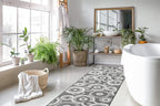 Custom Length Cut to Size Retro Modern Geometric Carpet Runner Rug for Hallways, Non Slip Rubber Backed, 31 inch Wide X Customized Length, Geo Grey, 31 inch X 24 feet
