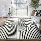 Abani Rugs Nuevo NUE150A Beige Arch Pattern Knot Area Rug (Black, 9' x 12')