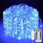 Ollny Rope Lights 33FT 100 LED, USB Multicolor String Lights with Remote, 8 Modes IP68 Waterproof Timer Christmas Lights for Indoor Outdoor Bedroom Party Christmas Decorations