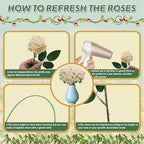 30 PCS Fake Champagne Roses, Artificial Flowers Bulk Realistic Silk Faux Rose with Stems for Wedding Decorations, Bridal Bouquets, Mother's Day Thanksgiving DIY Floral and Home Decor