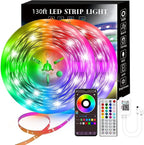 130Ft LED Strip Lights (2 Rolls of 65ft), RGB Color Changing Music Strip Lights with APP Control for Bedroom, Living Room, Kitchen, Party Decoration