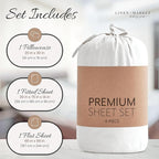 Linen Market Brushed Microfiber Twin Sheet Set 3 Piece – Oeko-TEX Certified Ultra Soft & Wrinkle-Free - 16" Deep Pocket Sheets - Easy Care Twin Size - White