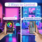 150FT LED Lights for Bedroom, RGB LED Strip Lights Music Sync Color Changing Effects, DIY Cuttable Led Light Strip with Remote and App Control Led Lights for Room Decor Aesthetic and Parties