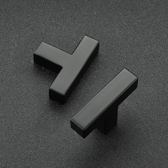 Ravinte 3 Pack 2 inch Length Square Cabinet Pulls Matte Black Stainless Steel Kitchen Drawer Pulls Cupboard Handles Cabinet Handles