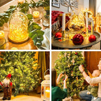 JMEXSUSS 4 Pack 50 LED Christmas Fairy Lights Battery Operated, 16ft Warm White Fairy Lights for Bedroom Wedding Patio Party DIY Mason Jar Decorations