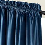 Lazzzy Velvet Blackout Curtains Thermal Insulated Room Window Drapes Super Soft Luxury Curtains for Living Room Bedroom Rod Pocket 2 Panels, Dark Blue, 52" W x 102" L
