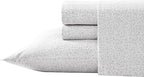 Laura Ashley - Flannel Sheets King Size, Anti-Pilling & Wrinkle Resistant Cotton, Touchably Soft for All-Season Comfort - Bed Sheets with Matching Pillowcases & Fitted Sheet (Chelsie Vine Grey)
