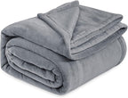 Bedsure GentleSoft Fleece Bed Blankets Queen Size Grey - Soft Lightweight Fuzzy Cozy Luxury Fall Blanket Microfiber, Room Home Decor Christmas Decorations Gifts for Women and Men, 90x90 inches