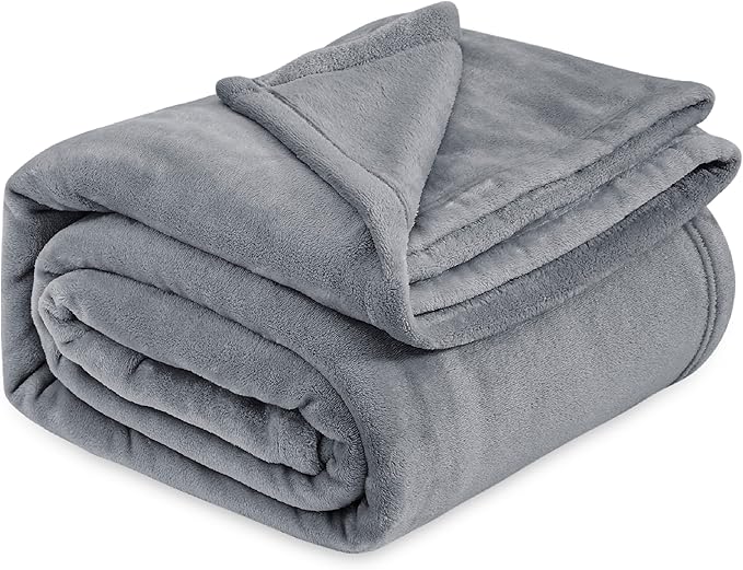 Bedsure GentleSoft Fleece Bed Blankets Queen Size Grey - Soft Lightweight Fuzzy Cozy Luxury Fall Blanket Microfiber, Room Home Decor Christmas Decorations Gifts for Women and Men, 90x90 inches