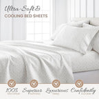 Linen Market Double-Brushed Patterned Microfiber California King Sheet Set 4 Piece – Oeko-TEX Certified Ultra Soft & Wrinkle-Free - 16" Deep Pocket Sheets Easy Care Cal-King Size - Vines Light Gray