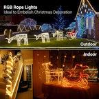 Brizled Color Changing Rope Lights, 18ft 180 LED RGB Rope Lights, Connectable Rope Lights Indoor Rope Lighting with Remote Outdoor White Rope Lights Waterproof Color Twinkle Tube Lights for Christmas
