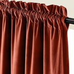 Lazzzy Velvet Blackout Curtains Thermal Insulated Room Window Drapes Super Soft Luxury Curtains for Living Room Bedroom Rod Pocket 2 Panels, Rust Red, 52" W x 90" L