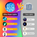 Ollny Rope Lights Outdoor Color Changing, 66FT 200 LED Waterproof Plug in Christmas Lights with Remote, 16 Colors Twinkle Outdoor String Lights for Outside Indoor Party Easter Holiday Decorations