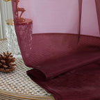 OWENIE Burgundy Sheer Curtains 120 Inches Long 2 Panels Set, Airy Lightweight Sheer Burgundy Curtains for Living Room Bedroom, Farmhouse Filmy Rod Pocket Drapes, 2 Pcs, Each 59" Wx120 L Inch
