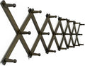WEBI Accordion Wall Hanger,Accordion Hat Rack for Wall,Expandable Wooden Coat Rack Wall Mounted,Accordion Hook Rack for Hats,Caps,20 Peg,Dark Walnut