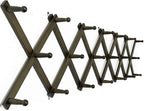 WEBI Accordion Wall Hanger,Accordion Hat Rack for Wall,Expandable Wooden Coat Rack Wall Mounted,Accordion Hook Rack for Hats,Caps,20 Peg,Dark Walnut