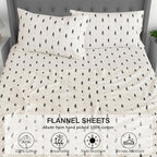 RUVANTI Flannel Sheets Twin XL Size - 100% Cotton Double Brushed Twin XL Sheet Sets, Deep Pockets 16 Inches, All Seasons Breathable & Extra Soft Bed Sheets, Warm & Cozy, 3 Piece, Black Cat