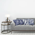 Ambesonne Vintage Throw Pillow Cushion Case Pack of 4, Abstract Grunge Effect Brushstrokes and Waving Striping Stains Paisley Drops, Modern Accent Double-Sided Digital Printing, 16", Violet Blue White
