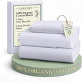 LANE LINEN 100% Organic Printed Cotton Sheets Twin Size, Classic Ticking Stripe Print (Available in Variety of Prints) Soft & Comfy Low Pill Fade Resistant Naturally Cooling Machine wash Twin Sheets