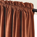 Lazzzy Velvet Blackout Curtains Thermal Insulated Room Window Drapes Super Soft Luxury Curtains for Living Room Bedroom Rod Pocket 2 Panels, Burnt Orange, 52" W x 72" L