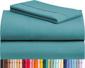 LuxClub 3 PC Sheet Twin Size Sheet Set Bed Sheets Deep Pockets Wrinkle Free-Kids-Fitted Sheets Machine Washable Hotel Bedding Silky Soft - Teal Twin
