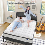 Vesgantti Queen Mattresses 12 Inch Hybrid Pillow Top Queen Size Mattress in a Box, Memory Foam and Pocket Coil Innerspring Mattresses, Cooling & Silent Sleep, Pressure Relief, Medium Feel