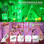 BrizLabs Christmas Fairy String Lights, 33ft 100 LED Color Changing Christmas Fairy Lights with Remote Timer, USB Rainbow Xmas Light Music Sync RGB Twinkle Light for Xmas Halloween Home Party Wedding