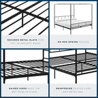 Novogratz Marion Canopy Bed, King, Black