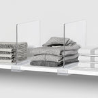 Aolloa 6 PCS Shelf Dividers for Closet Organization Acrylic Clear Closet Shelf Divider for Wooden Shelving Suitable for Wooden or Vertical Shelves Or Bedroom, Kitchen and Office