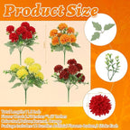 12 Pack with 84 Flower Heads Artificial Chrysanthemum Flowers, Fall Floral Decor for Indoor Outdoor, Porch, Patio, Front Yard, Planters, Thanksgiving