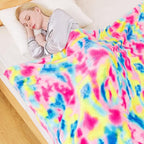 Flannel Colorful Blanket King Size for All Season - Premium Lightweight Anti-Static Super Soft Cozy Plush Rainbow Throw, Lightweight Microfiber Winter Warm Blanket 90" x 108"(Rainbow King)