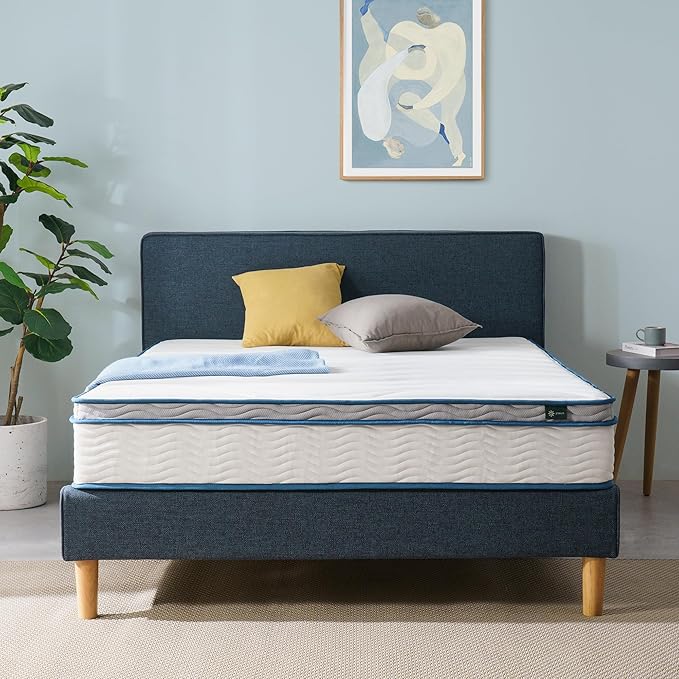 ZINUS 10 Inch Spring Sensation Hybrid Mattress [New Version], Full, Fiberglass Free, Medium Firmness, Durable Support, Certified Safe Foams & Fabric, Mattress in A Box