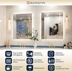 Keonjinn 24 x 40 Inch LED Bathroom Mirror with Backlit, Anti-Fog Vanity Mirror with CRI90+ HD Tempered Glass, Stepless Dimmable, High Lumen, UL Listed, Waterproof, Horizontal/Vertical
