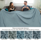 PHF 100% Cotton Waffle Weave Family Blanket,Oversized King Size 120"x 120"-Pre-Washed Snag Proof Lightweight Breathable Moisture-Wicking, 10'x 10' Huge Extra Large Big,Home Decoration Gift-Ocean