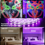 66 Foot Black Light Strips & Remote, Dimmable Flexible Blackights Strip Lights for Glow Party Body Paint Birthday Bedroom Room Fluorescent Tapestry Poster, Non-Waterproof 1200 LEDs 66ft/20M